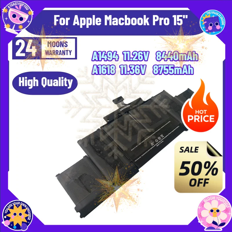SWZY Laptop Battery A1494 A1618 For Apple Macbook Pro 15