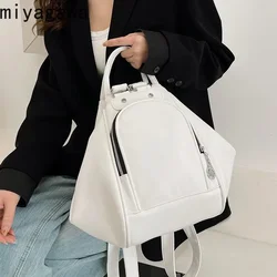 Miyagawa Commuting Simple Solid Color Backpack for Women 2023 New Light Luxury and Popular Fashion Versatile Multi Straddle Bag