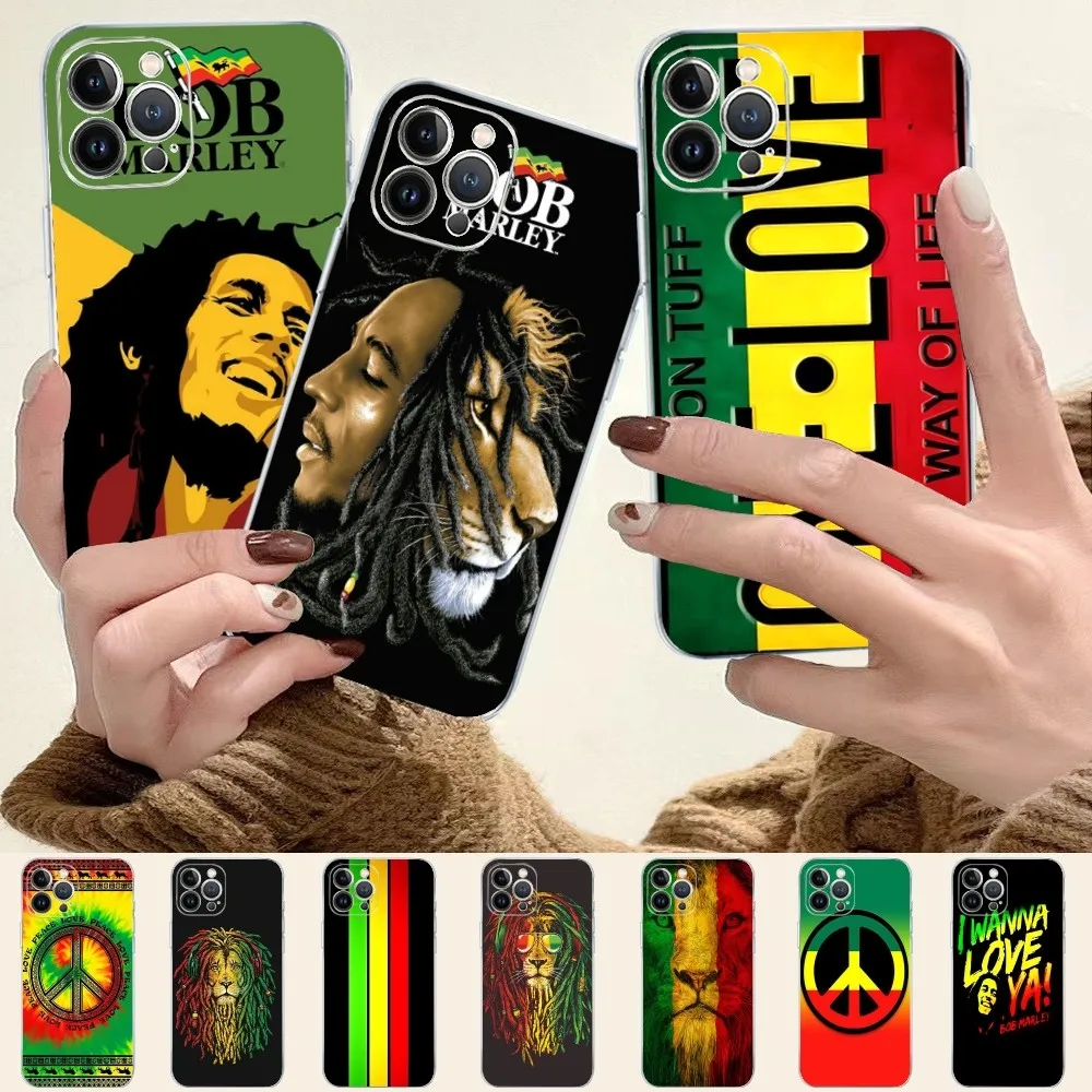 Bob Marley Rasta Lion Phone Case For iPhone 16 15 14 13 12 Mini 11 Pro XS Max X XR SE 6 7 8 Plus Soft Silicone Cover