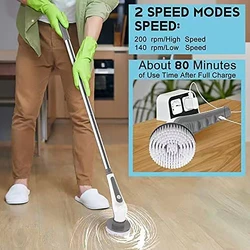 DC IPX8 6-in-1 Electric Cleaning Brushes Fish Tank Electric Scrubber Brush 2600mAh Type-C Kicthen Bathroom Toilet Cleaning Tools