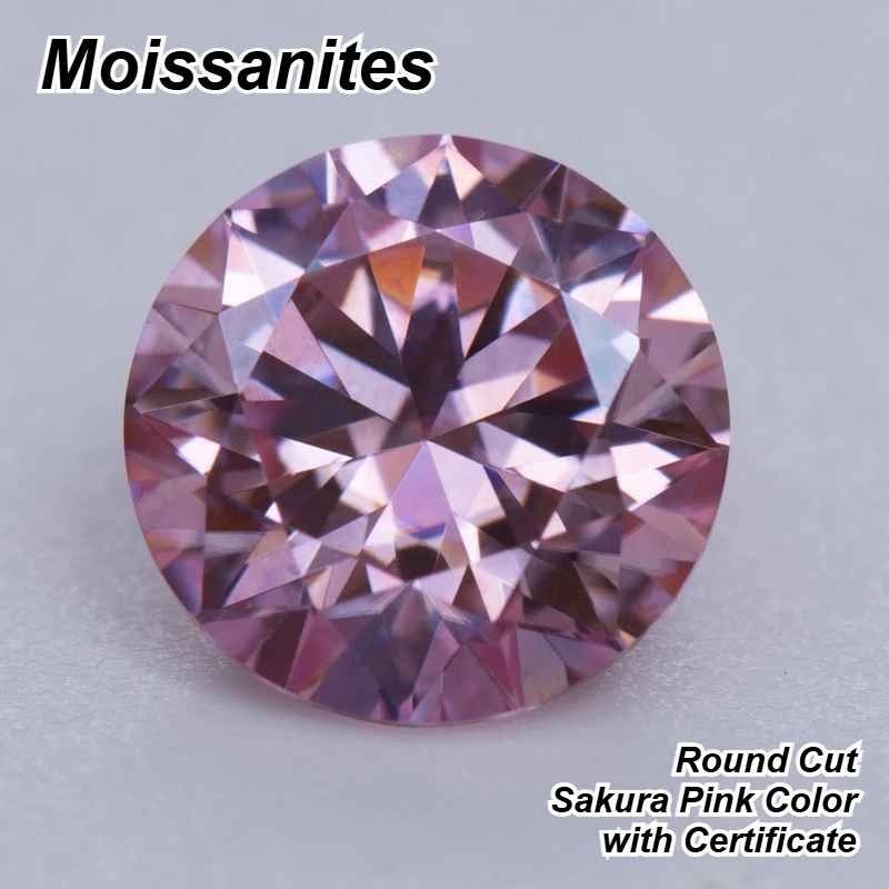 

Муассаниты круглой огранки Сакура розовый цвет восемь сердец и восемь стрел очаровательные бусины для изготовления ювелирных изделий своими руками с сертификатом