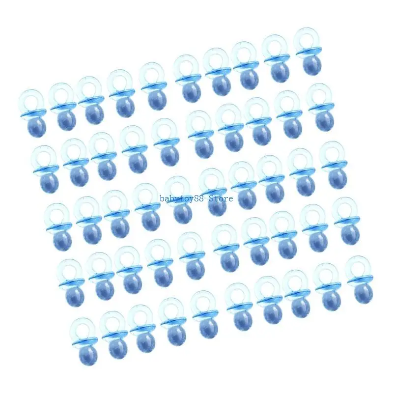 Y4UD 50 قطعة من اللهايات الأكريليكية حلمات الدمية لحديثي الولادة هدايا استحمام الطفل والكشف عن الجنس وديكورات طاولات الحفلات