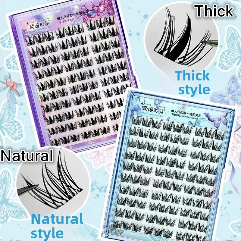 Glue-free Self-adhesive False Eyelashes Fluffy Reusable Volume Natural Thick Lightweight Lashes Manga Eye Daily Use
