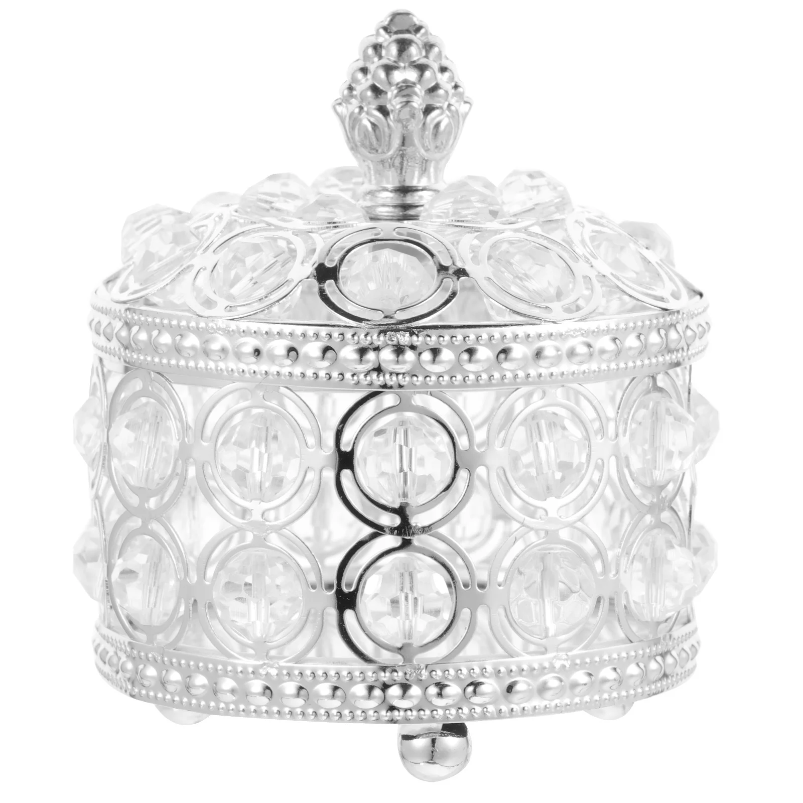 Exquisite Crystal Jewelry Box Hollow Design Jewelry Organizer Necklace Ring Storage Case Creative Decorative Keepsake Container