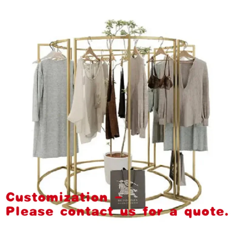 custom.Fashion Women's Clothing Store Semi-circular Clothes Rack