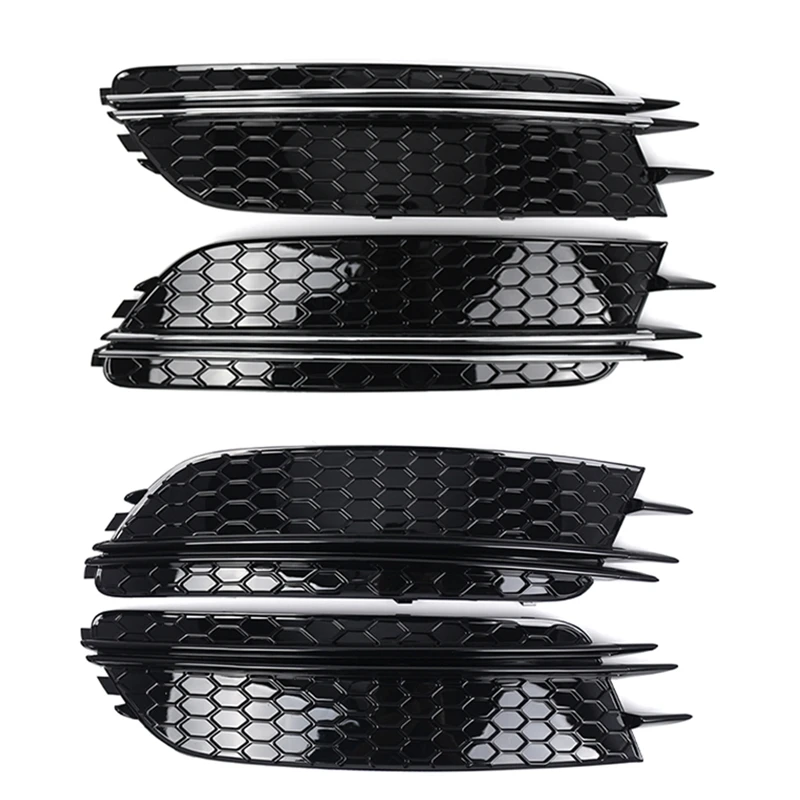 

Car Front Bumper Fog Light Grill Cover For A6 C7 A7 2012-2015 Fog Light Bezel 4G0807681 4G0807682