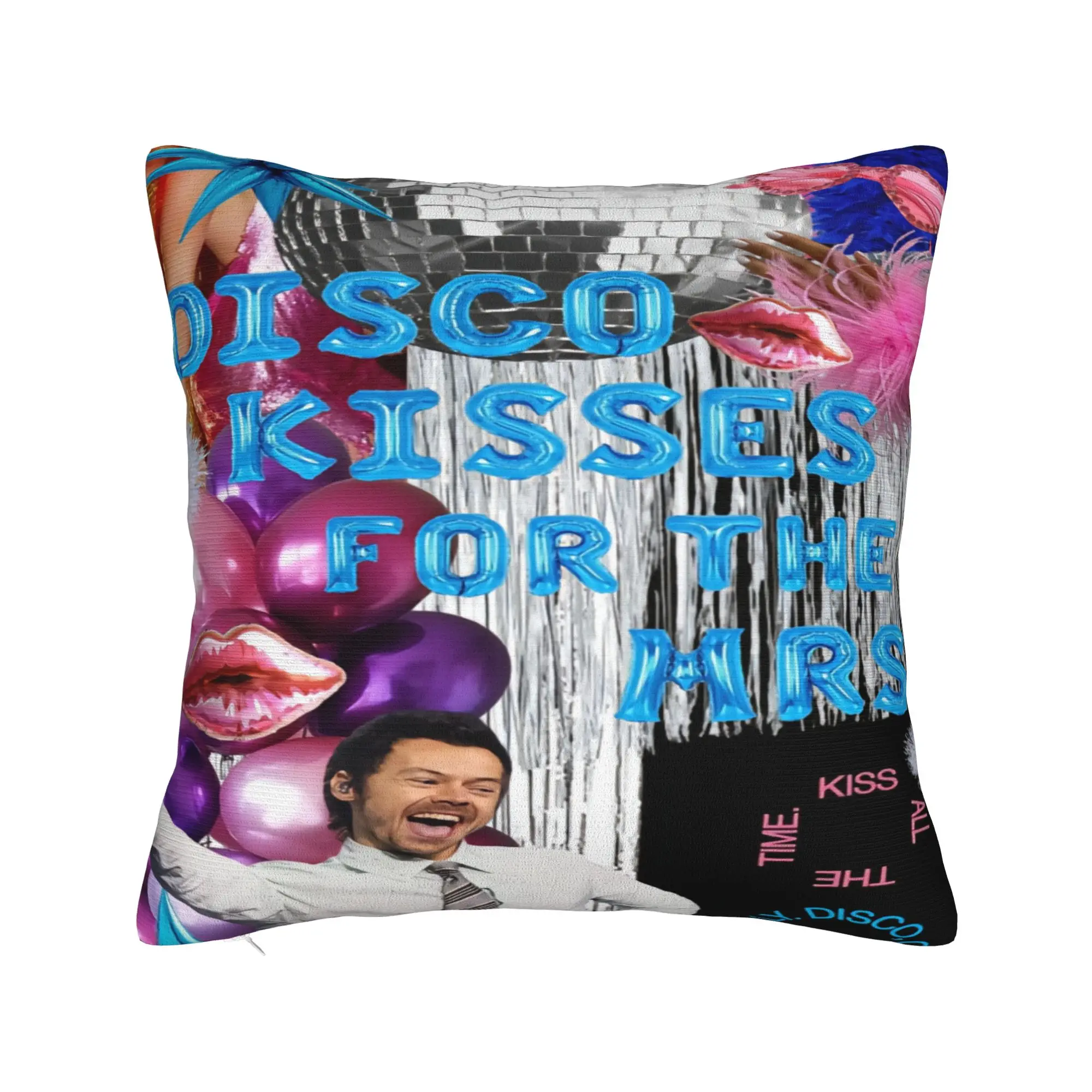 Harrys Styles Kiss All The Time Disco Pillow Case  Comfy Pillow Cover For Living Room Bed Chair Morden Pillowcases