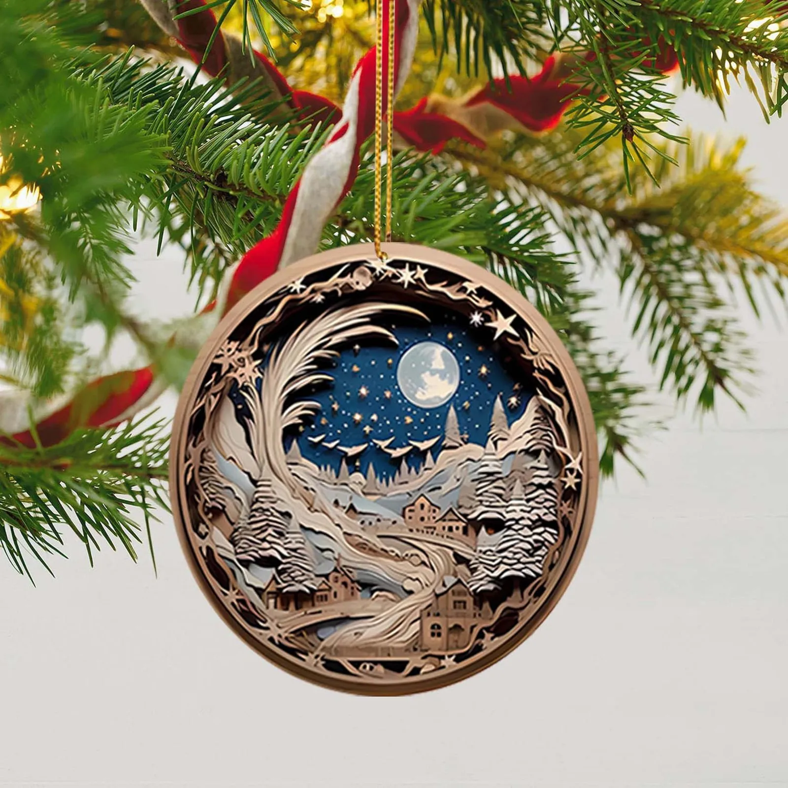 Christmas Ornaments Home Decor Christmas Mysterious Tibetan Blue Craft Pendant Christmas 2024 Navidad Natal New Year Gift