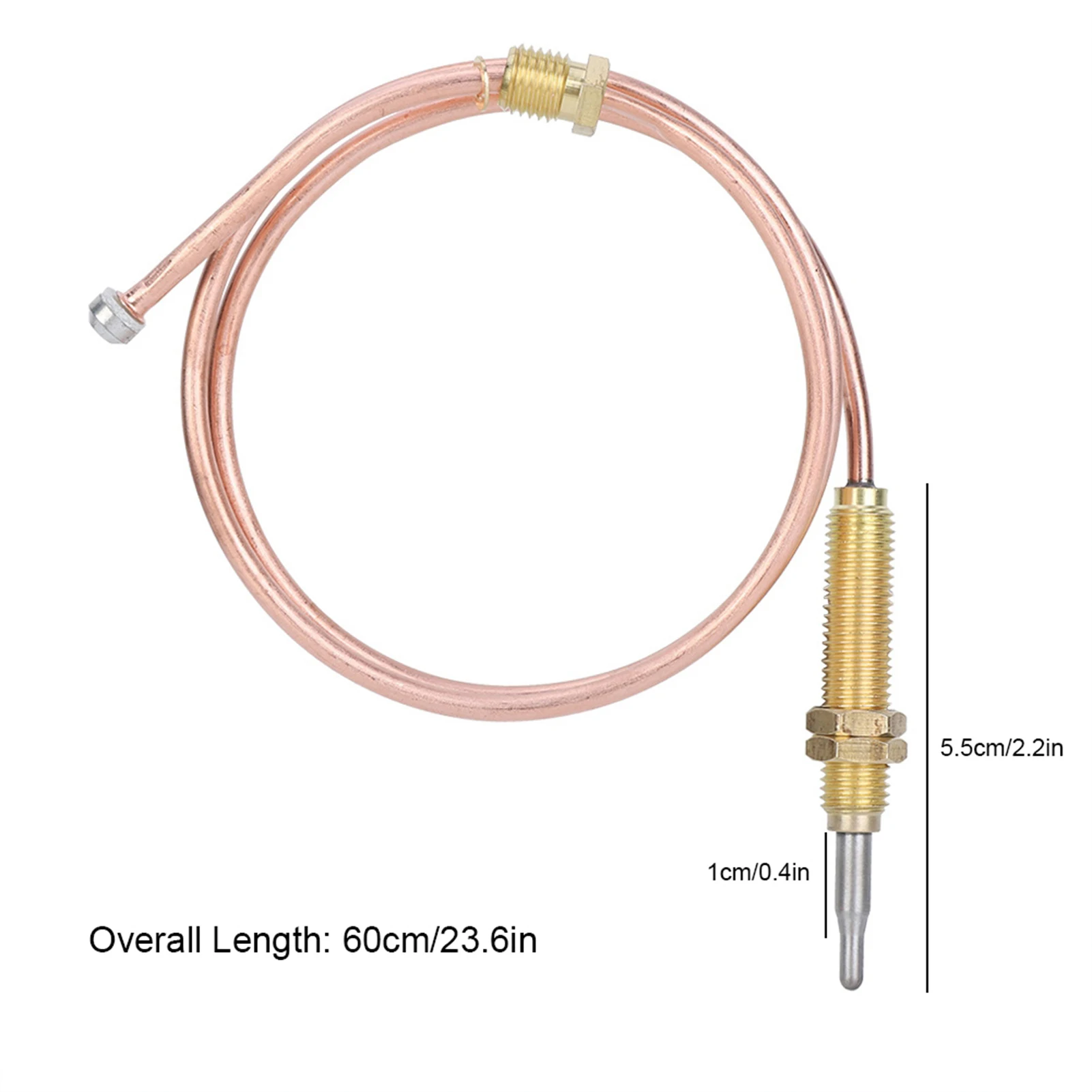 Imagen 7: Sonda termopar de Gas de calefacción de rosca M8, 600mm para chimenea, accesorios de parrilla de barbacoa, sonda termopar de rosca