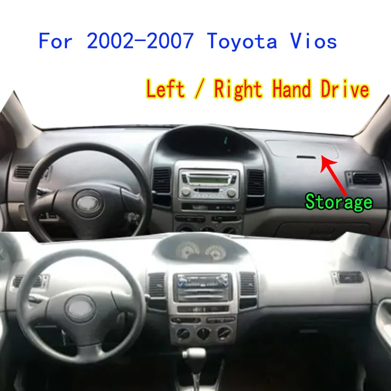 

For Toyota Vios 2002-2007 Modifying interior accessories Dashmat Dashboard Cover Instrument Panel Protective Pad Dash Mat