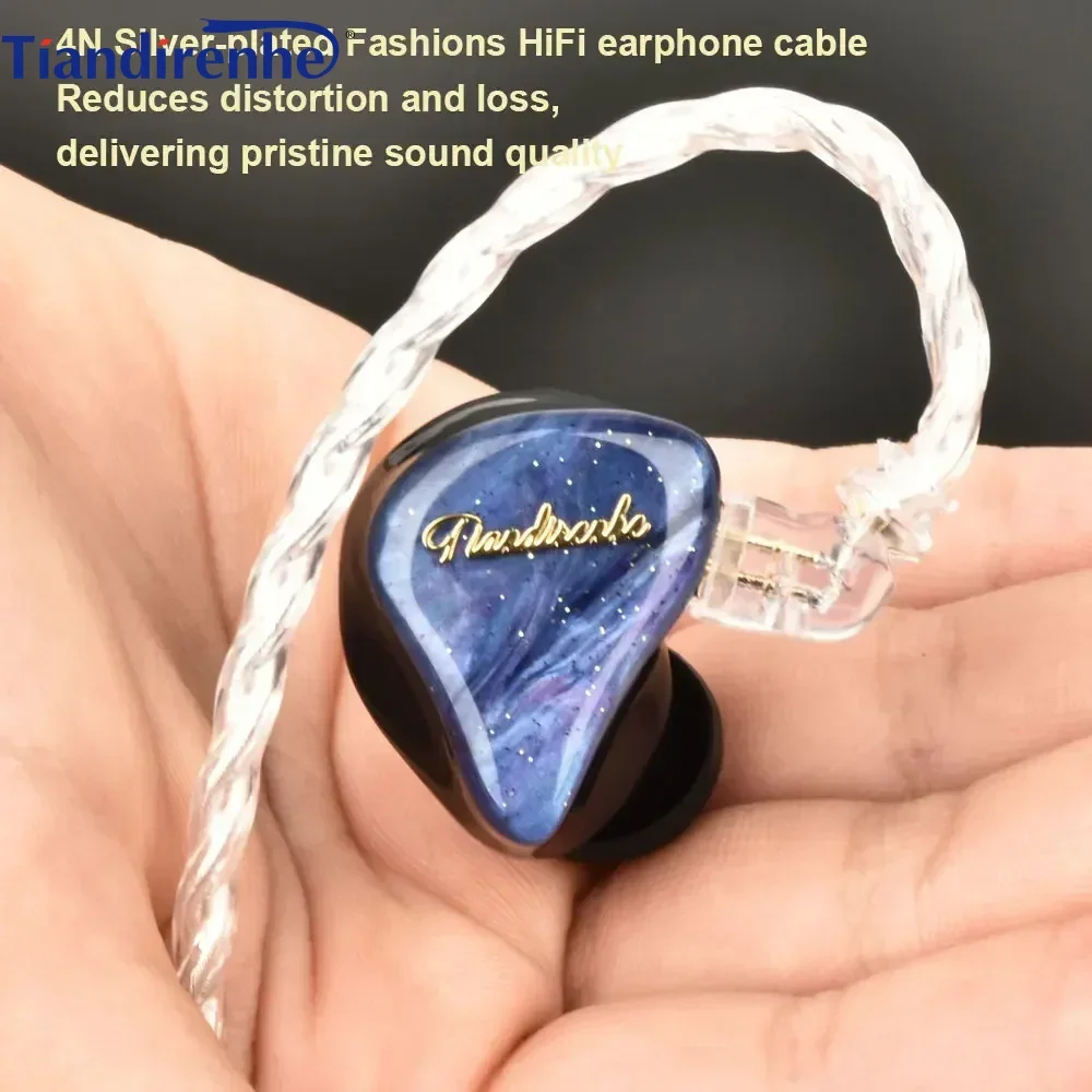 Tiandirenhe TD19 Graphene unit resin starry HIFI Bass Earphone 0.78mm In Ear Single-acting coil Music Earbuds For TFZ cable