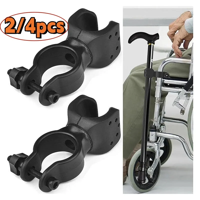Electric Manual Wheelchair Crutch Clip Holder Elderly Commuting Car Accessories Degree Adjustable Rubber Personal Health Care