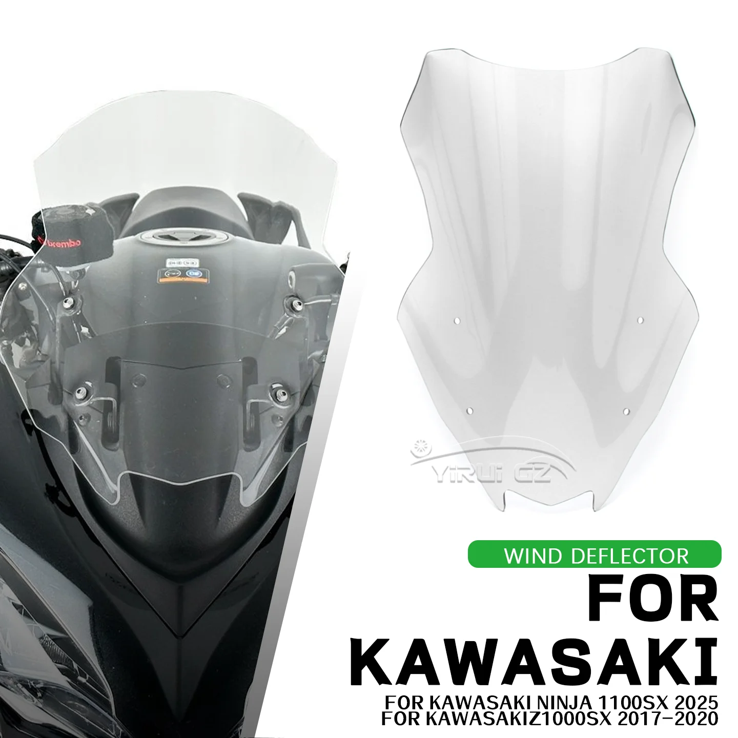 

Лобовое стекло для KAWASAKI NINJA 1100SX 2025, ветровой дефлектор, передний воздушный экран, аксессуары для двигателя Z1000SX 2017-2020