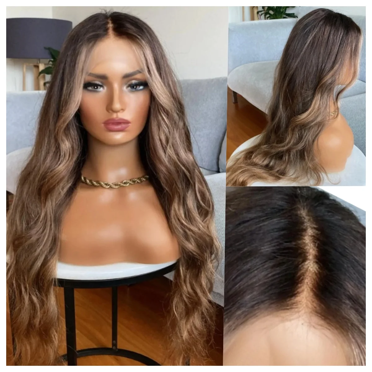 

Шоколадно-коричневые синтетические парики спереди, цветные объемные волны 13x4, парик шнурка для женщин, ежедневное использование, предварительно выщипанная линия волос