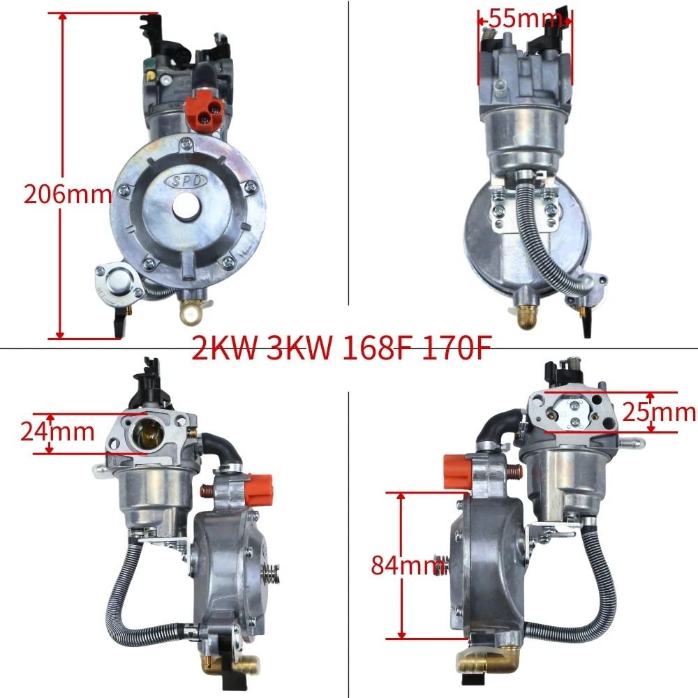 3KW-5KW LPG NG Dual Fuel Hon Da 168F 170F GX160 GX200 GX270 EG4000 Gas Generator Carburetor