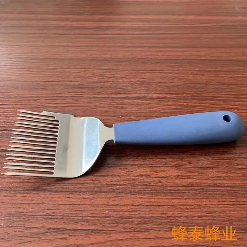AStainless Steel Honey Cutting Fork, Blue Handle, Silicone, Soft, Shovel, 2Pcs