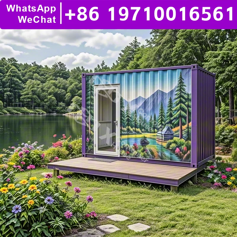 

Контейнерный дом Bungalow, современный контейнерный домик, плоский домик, 320 квадратных футов, персональный офис, изготовленные домики, крошечный дом