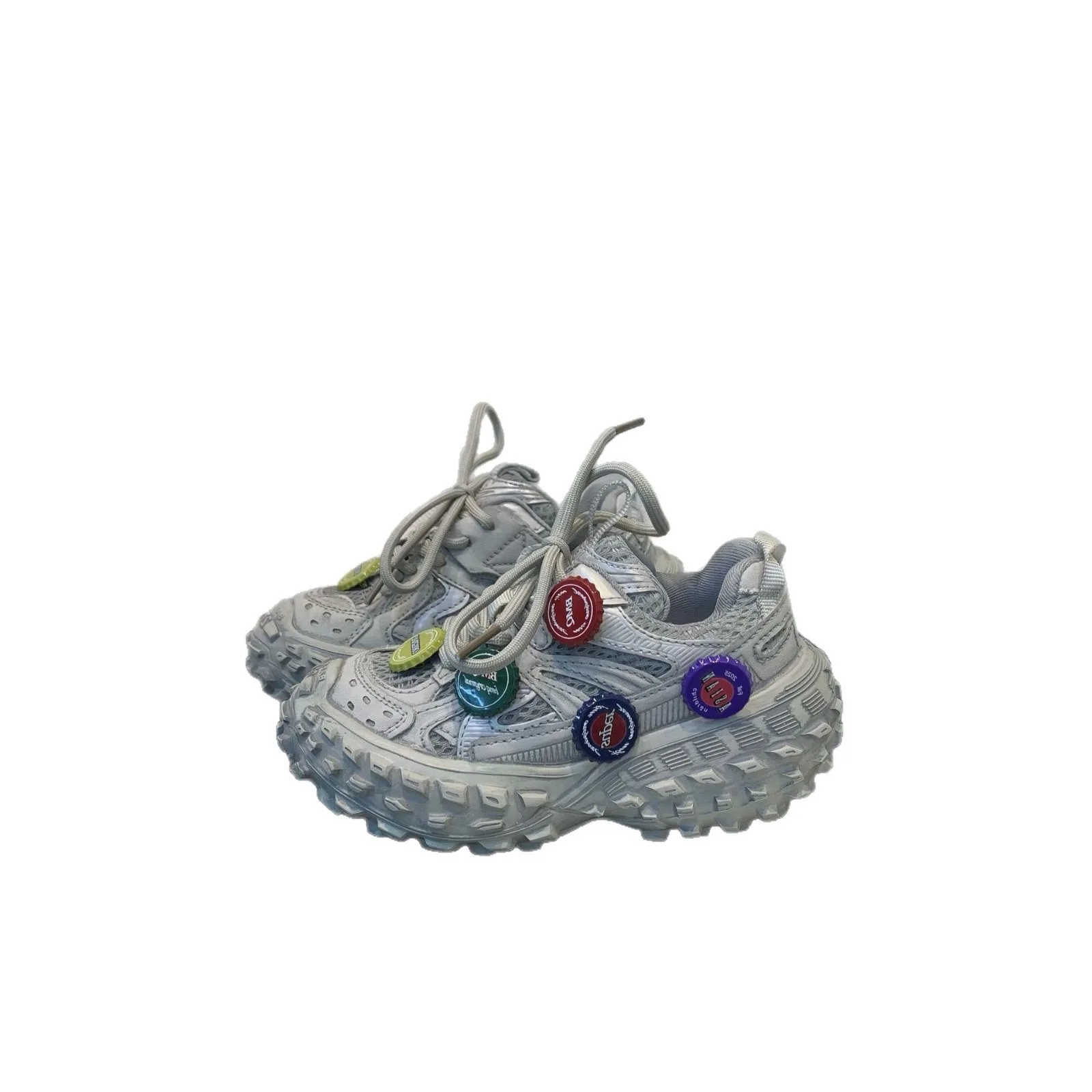 

Autumn Children's Boys Girls Mesh Lightweight Tire Sole Non-slip Casual Sneakers Kids Toddlers Fashionable All-match Dad Shoes