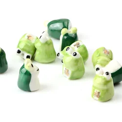 1.3x1.8cm 4pcs Handmade Painted Cute Frog Ceramic Beads Charm Pendant DIY Bracelet Pendant Accessories