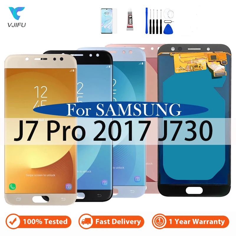 Ekran do SAMSUNG Galaxy J7 Pro 2017 J730 wyświetlacz LCD ekran dotykowy Digitizer zgromadzenie J730F J730GM/DS J730G/DS J730FM/DS testowane