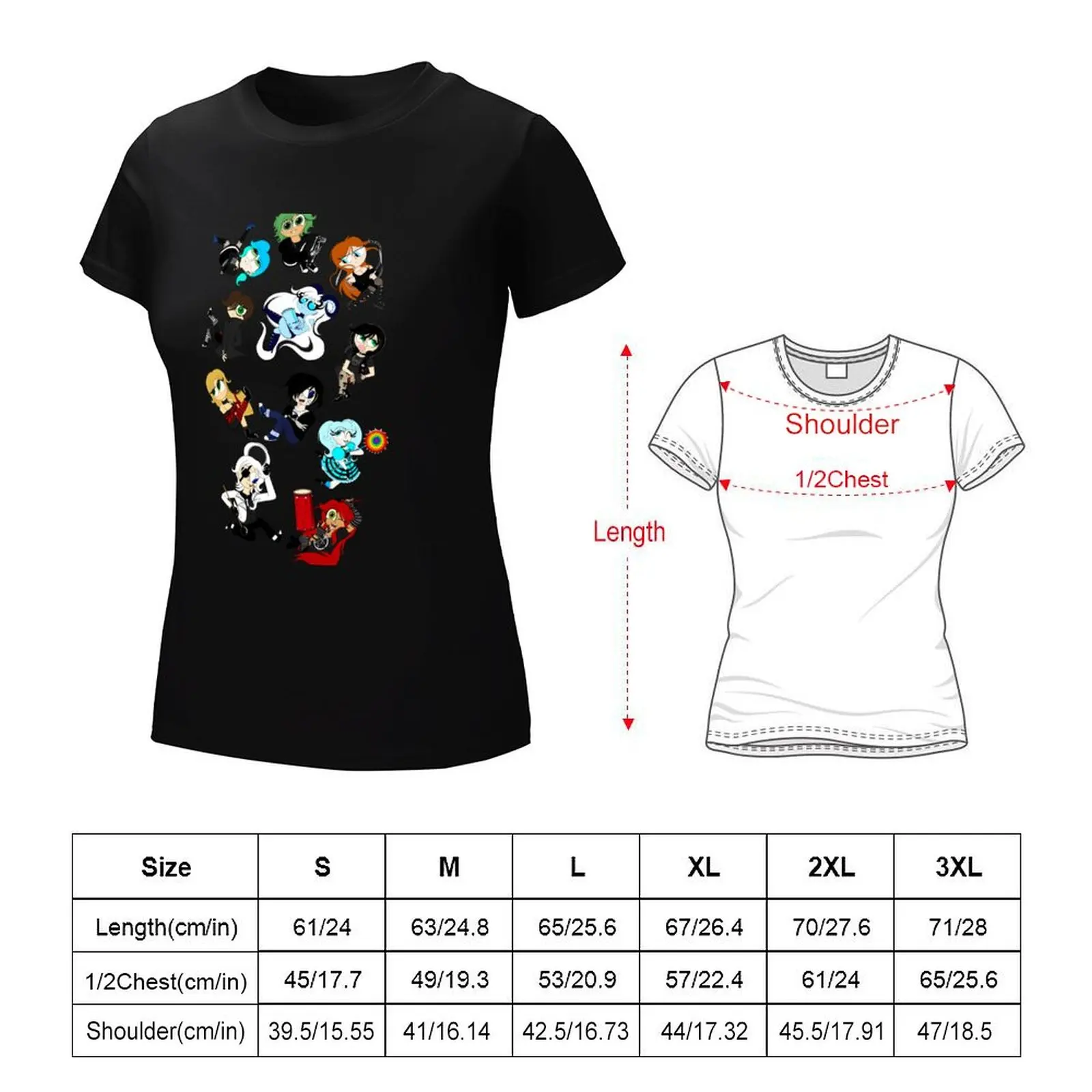 The Black Heart Mafia - FULL CHIBI COLLECTION! T-Shirt anime clothes Female clothing white t shirts for Women