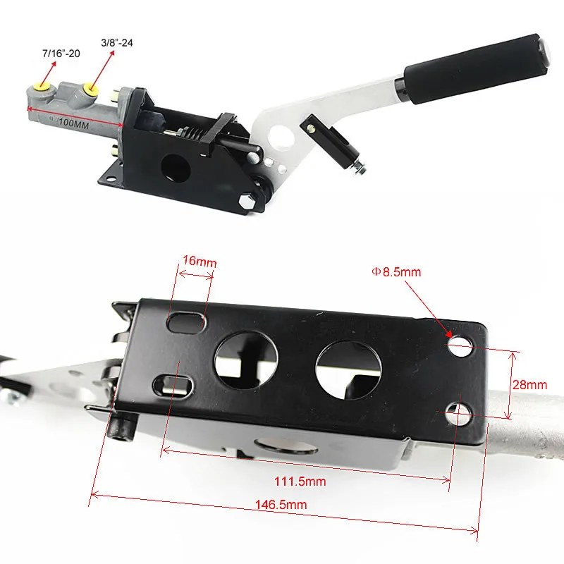 Hydraulic Hand Brake for Racing Drift Competition Aluminum Alloy Silver Finish