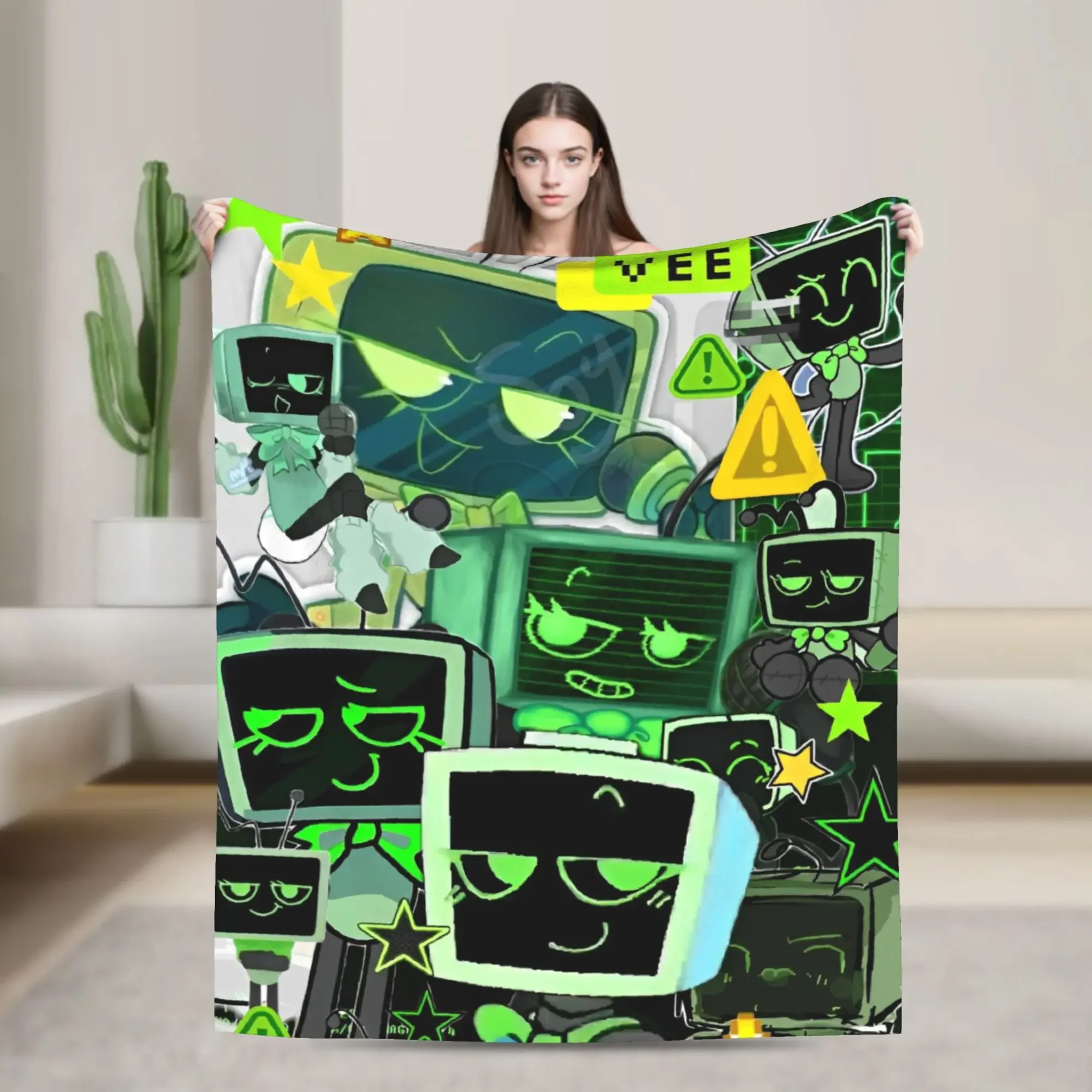 Dandys World Flannel Throw Blanket Fun Design for Bed Sofa Couch xcm Versatile Rug Piece