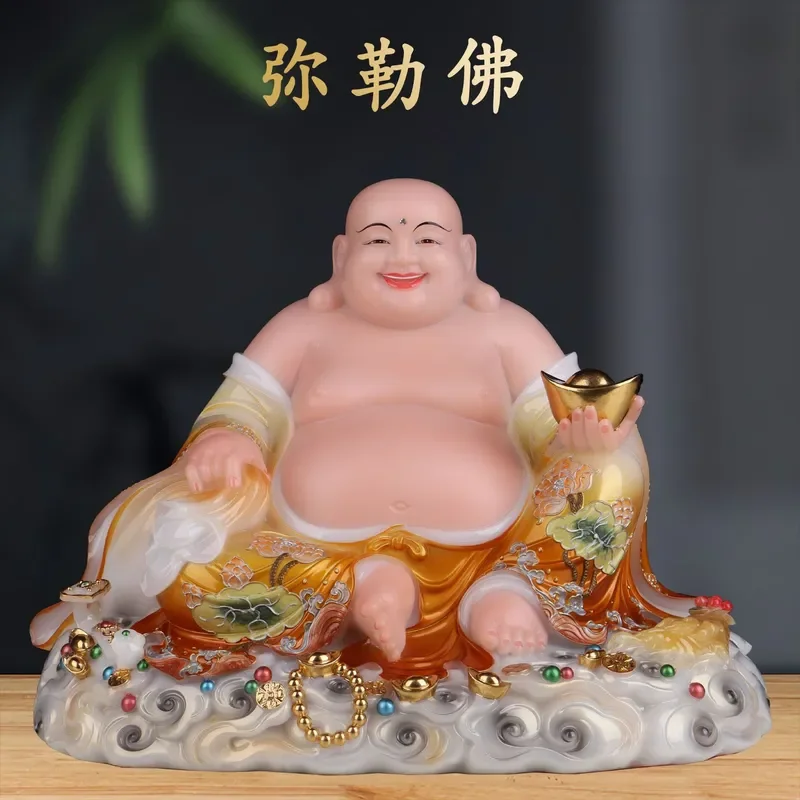 Maitreya Buddha big belly smiling Buddha statue home offering imitation marble happy Maitreya Buddha Bodhisattva living room