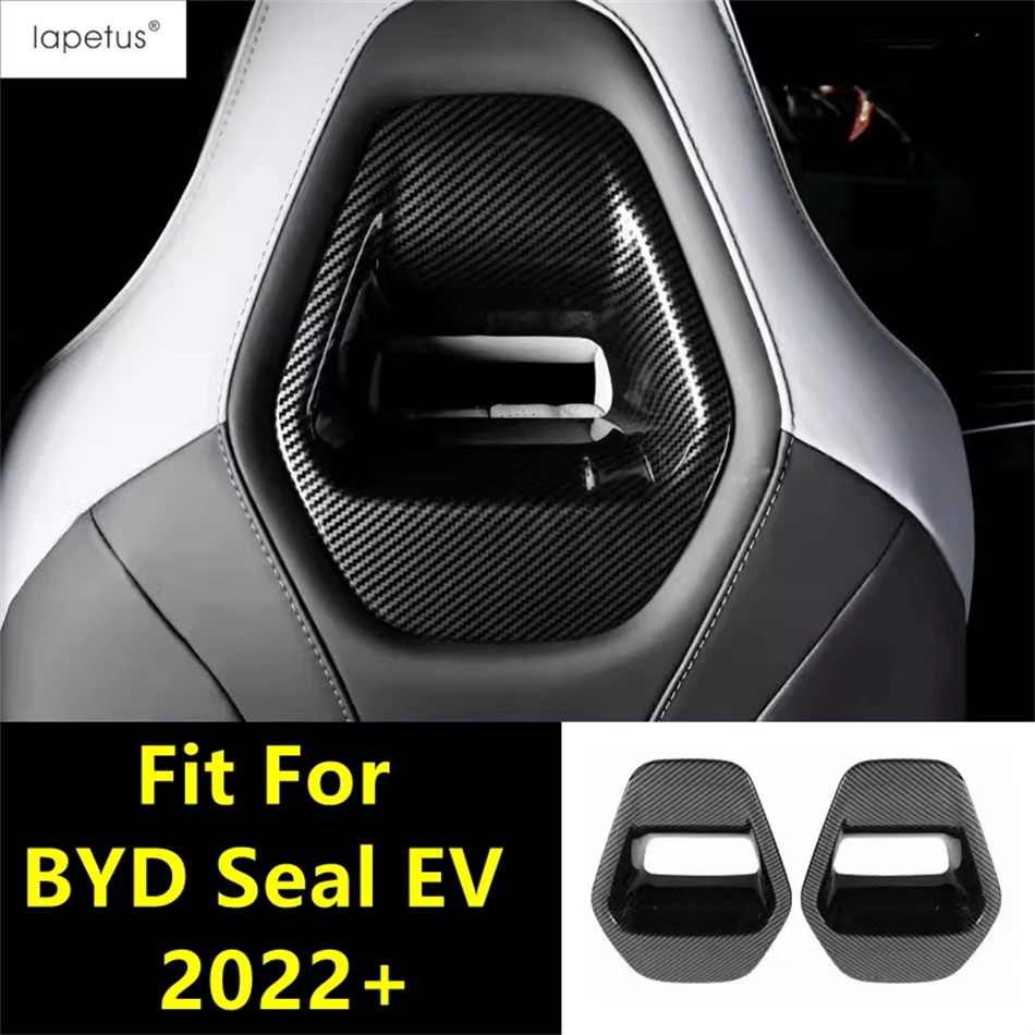 

Car Seat Back Headrest Pillow Adjust Button Frame Decoration Cover Trim Carbon Fiber Accessories For BYD Seal EV 2022 2023 2024