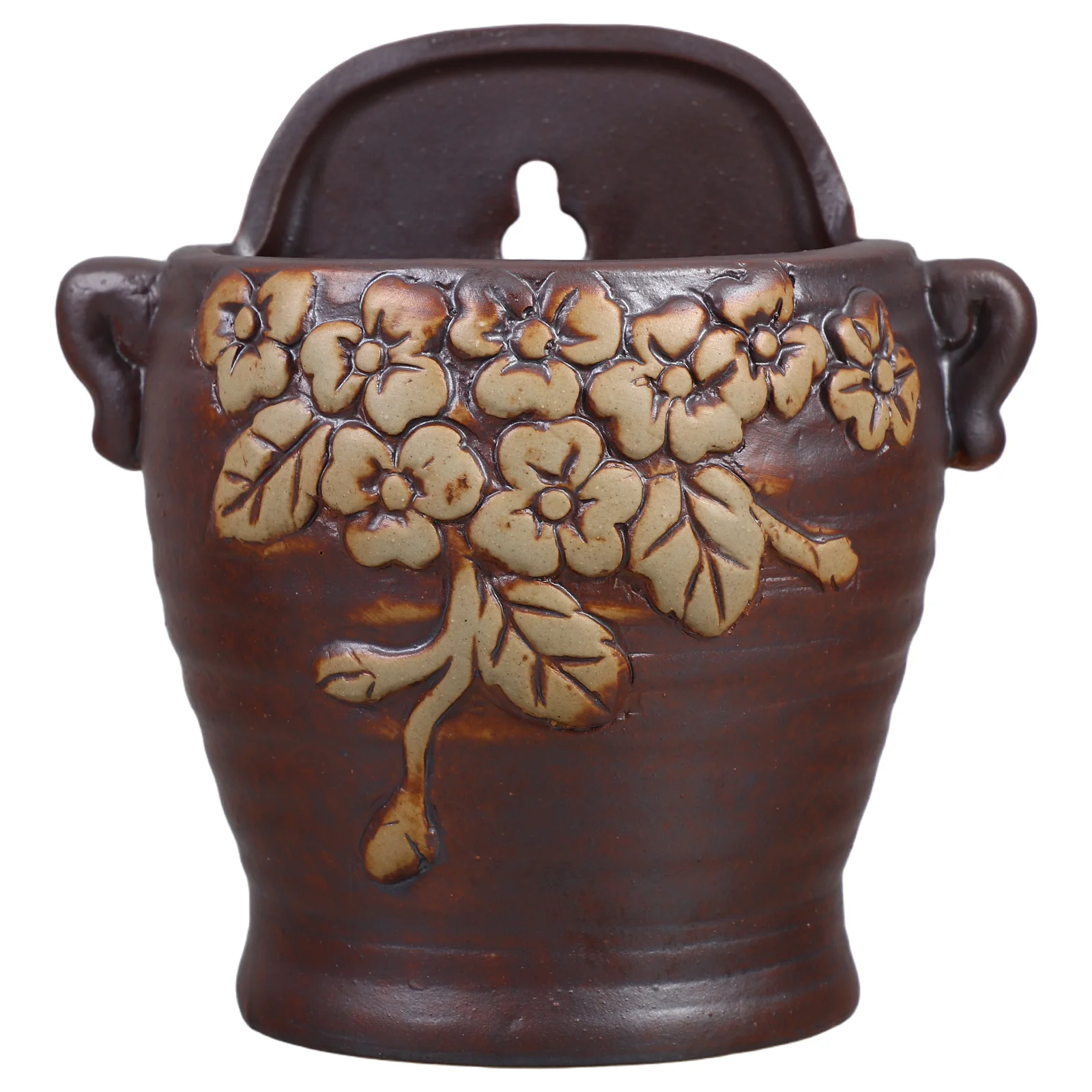 

13CM Vintage Hanging Ceramic Wall Planter Suspended Flower Pot Vintage Planter Retro Small Plant Pot Flowerpot For Home Office