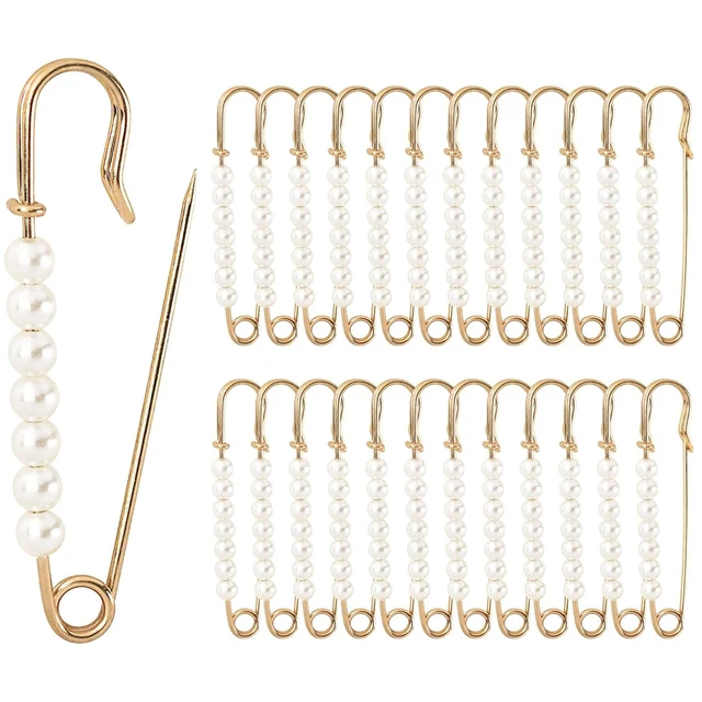 5 peças broche de pérola falsa 2,95 polegadas suéter xale clipe alfinetes de segurança para roupas femininas vestido calças saia acessórios de vestir