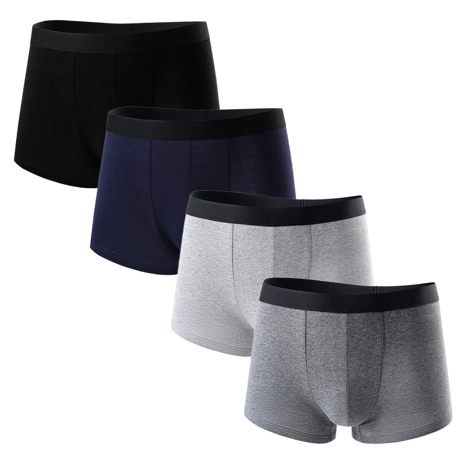 

Mens Breathable Underwear Cotton Boxer Briefs For Men Pack Elastic Soft Trunks ﻿4 Pack