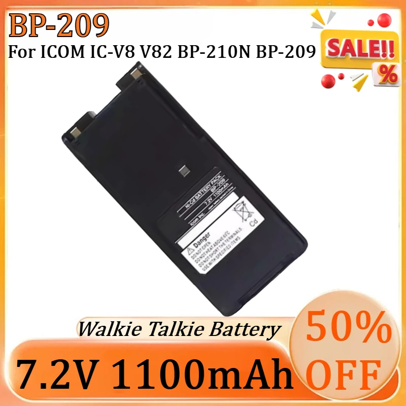 New BP-209 7.2V 1100mAh Replacement NI-CD Battery for ICOM IC-V8 V82 BP-210N BP-209 Two Way Radio Battery
