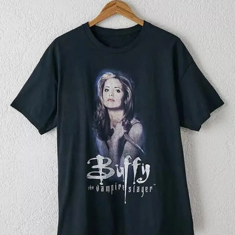 90s Black Buffy The Vampire Slayer T Shirt basic graphic tee