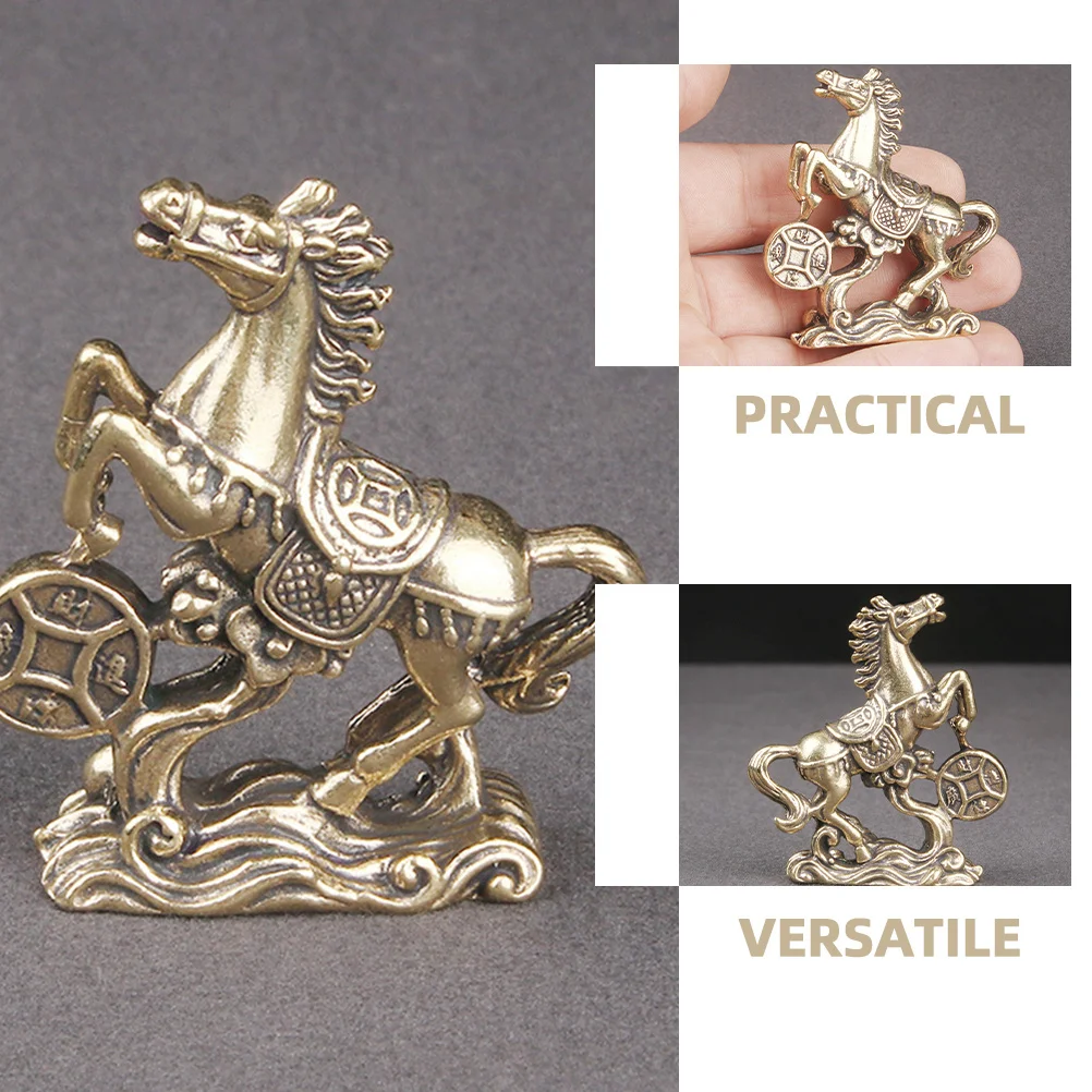 

Retro Home Brass Office Table Decor Desktop Decor Metal Vintage Adorn Horse Vintage House Desk Adorn Adornment