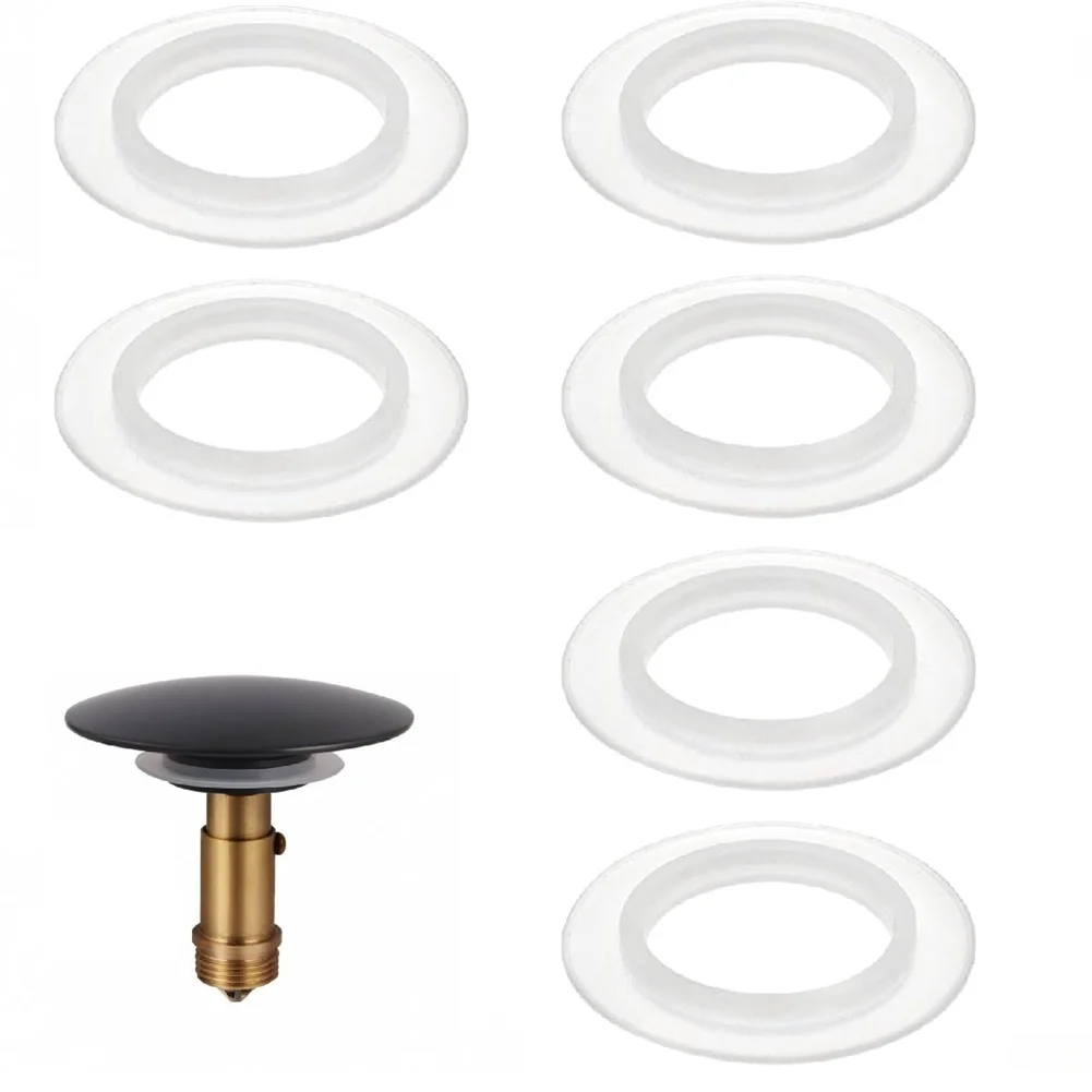 6Pcs 38mm Silicone O-Ring Gaskets For Spring Out Sink Stopper Replacement Seals Basin Waste Drain Rubber Washer Home Plumbing
