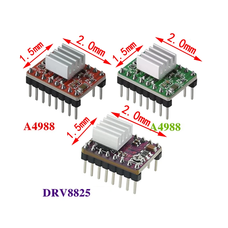 3D Printer Parts A4988 DRV8825 Stepper Motor Driver With Heat sink For SKR V1.3 1.4 GTR V1.0 RAMPS 1.4 1.6 MKS GEN V1.4 board