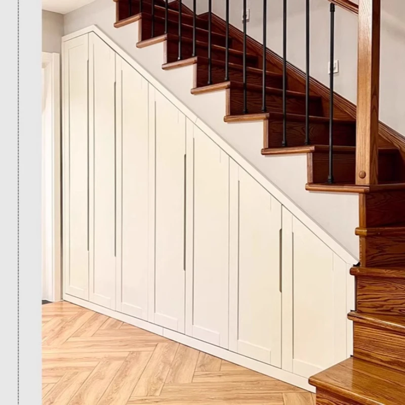 Locker under stairs Storage cabinet Corner duplex staircase cabinet Design diagonal locker Pull staircase cabinet