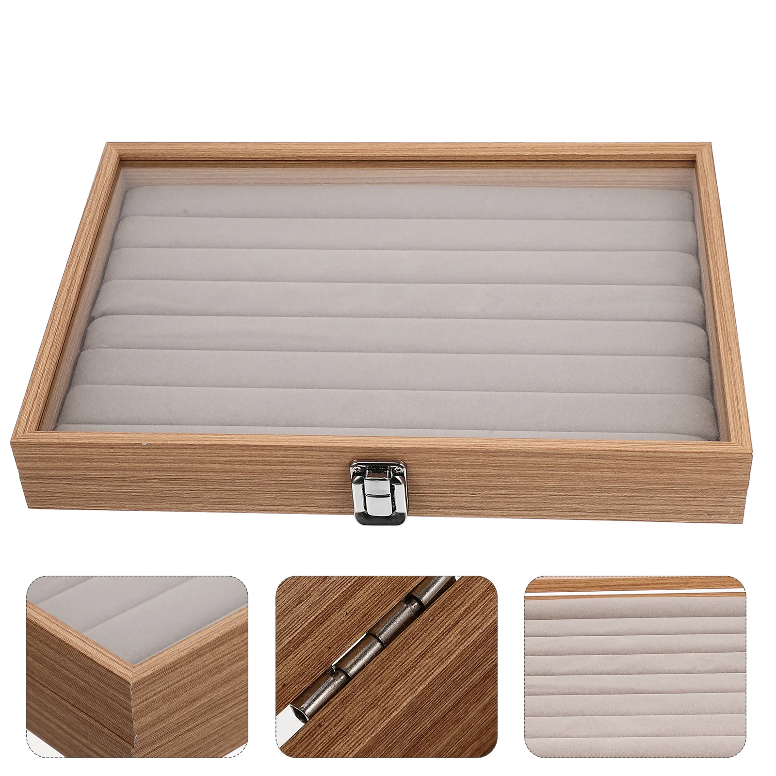 

Jewelry Display Case Transparent Box Clear Lid Organizer for Earrings Rings Necklaces Bracelets Desktop Storage and Display