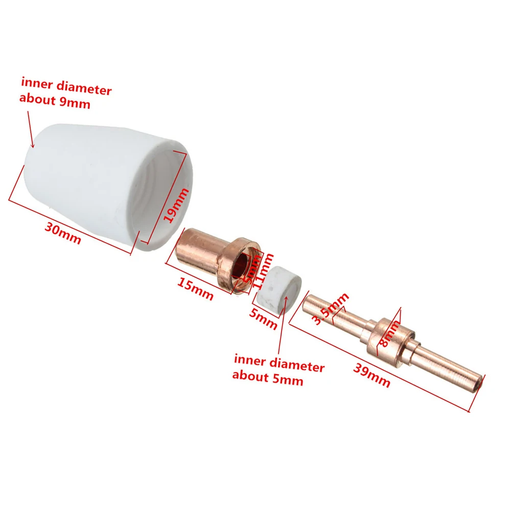 المواد الاستهلاكية قطع البلازما الهوائية تمديد صالح ل PT-31 -40 الشعلة CUT-40 50 الهواء البلازما القاطع عدة فوهات السيراميك #4