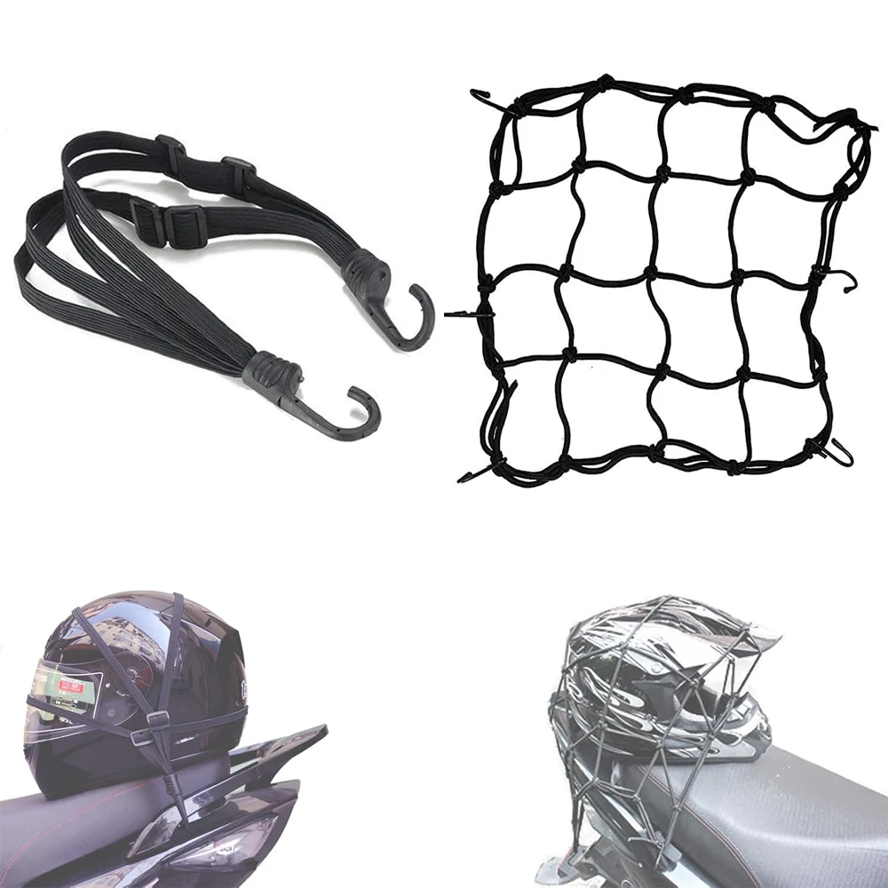 Motorcycle Luggage Net Bike 6 Hooks Hold Down Fuel Tank Luggage Mesh Web Styling High Quality Moto Adjustable Cargo Net