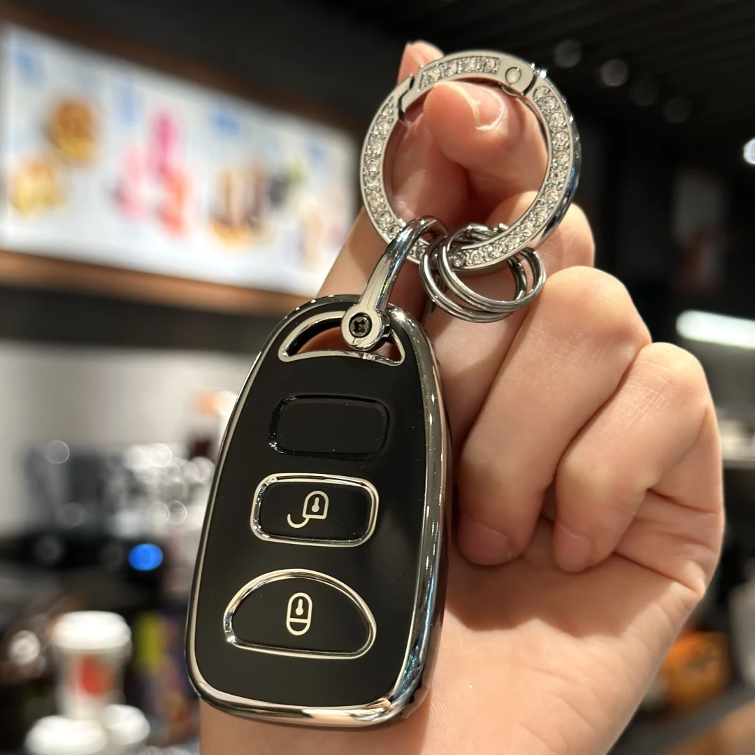 Key Fob Cover Keyring Car Keychain for For Hyundai Elantra Santa Fe Accent Tucson
