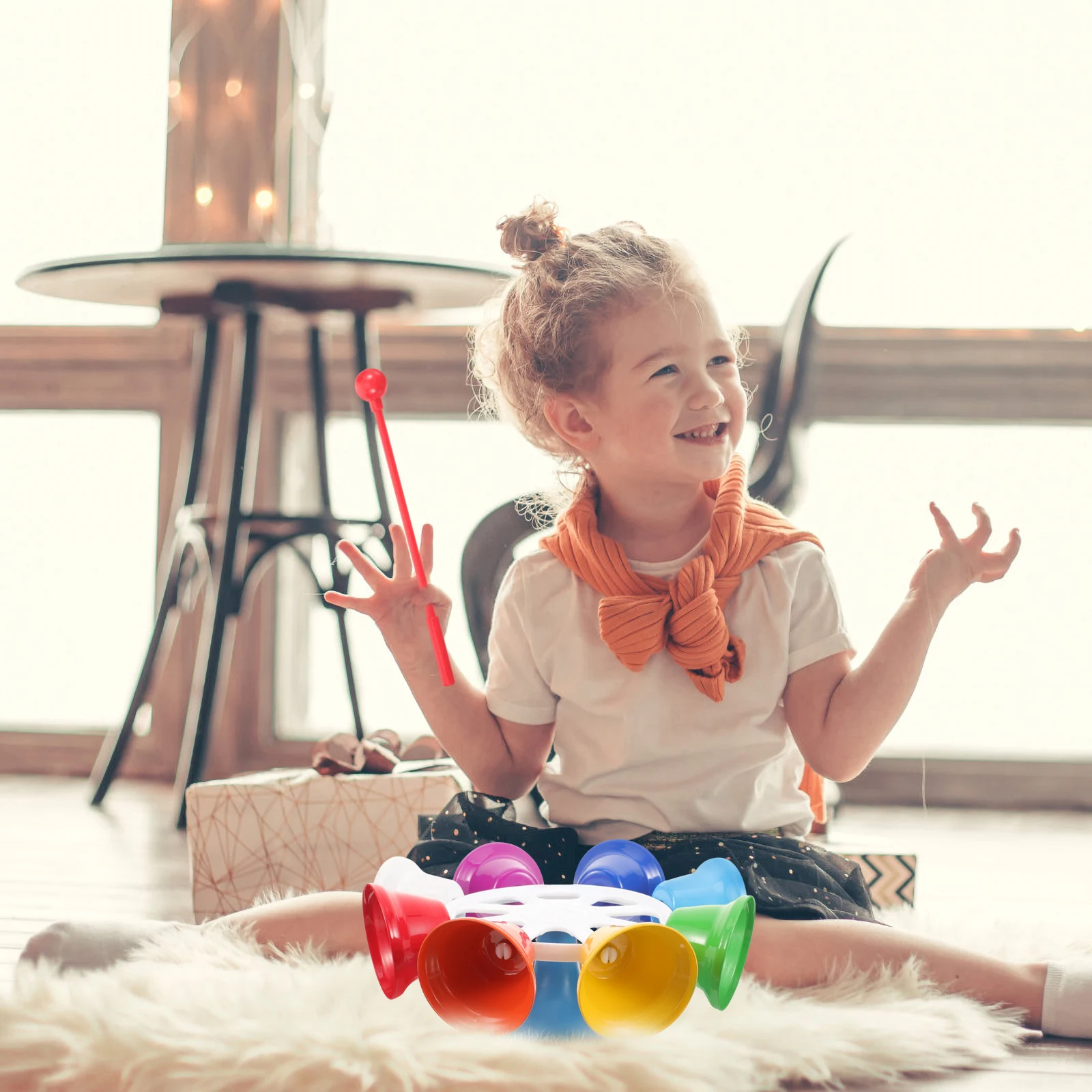 

1Set Eight Tone Hand Bell Exquisitely Crafted Durable Musical Bells for Kids Early Education Gift Musical Bells