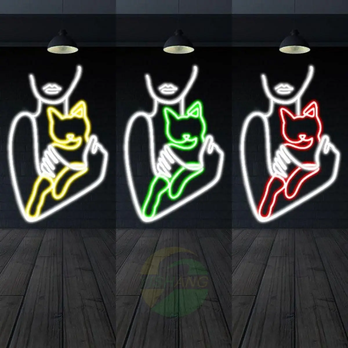 Letrero de neón Led para mujer con Gato, señal de neón para mujer, regalo para amantes de los gatos, luces de neón, letrero de neón de pared personalizado