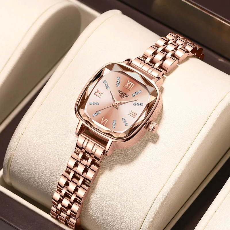 

NIBOSI New Fashion Women Watches Top Brand Luxury Rose Gold Quartz Watch for Women Stainless Steel Waterproof Relogio Feminino