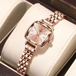 NIBOSI-reloj de cuarzo para mujer, accesorio de marca superior de lujo, de oro rosa, de acero inoxidable, resistente al agua, nuevo