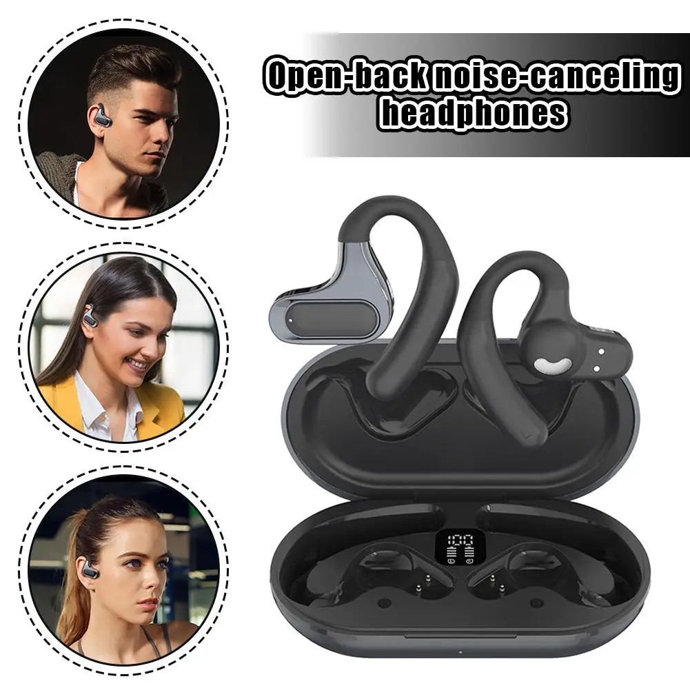 Open Ear Bluetooth 6.0 Headphones APP Control AI Noise Cancelling Long Battery Life IPX7 Non In Ear Wireless Sports Earbuds