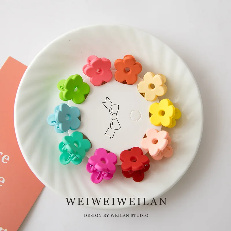 10 قطع ملونة الكرتون مقاطع مخلب صغيرة الطفل لون الحلوى زهرة مقاطع الشعر غير التالف مقاطع الشعر المتدلي للانفجارات #4