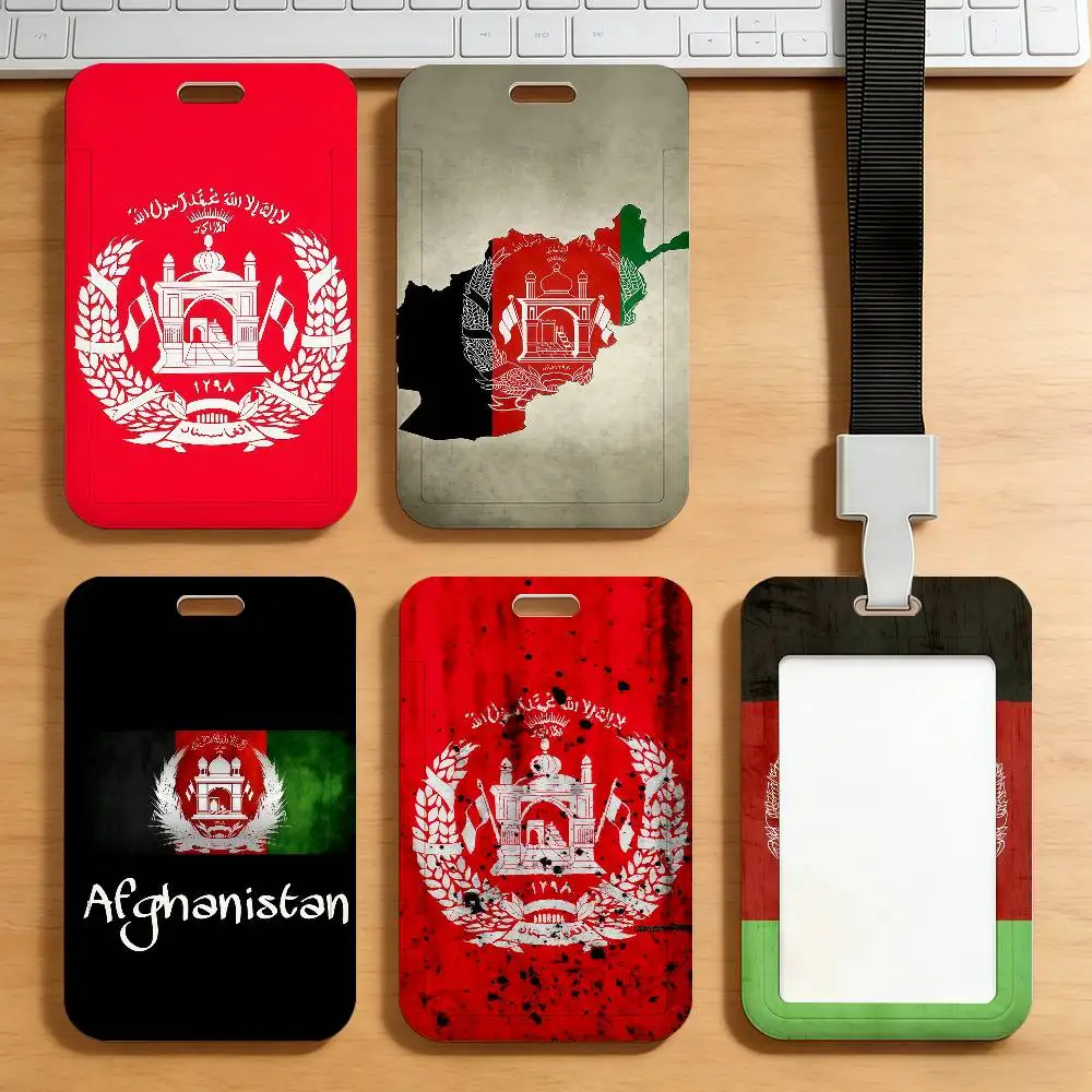 Nation Afghan Afghanistan Flag Card Holder Corporate Business Work Badge Holders Uisex Credit Bus Daily Commute ID Case - view 2