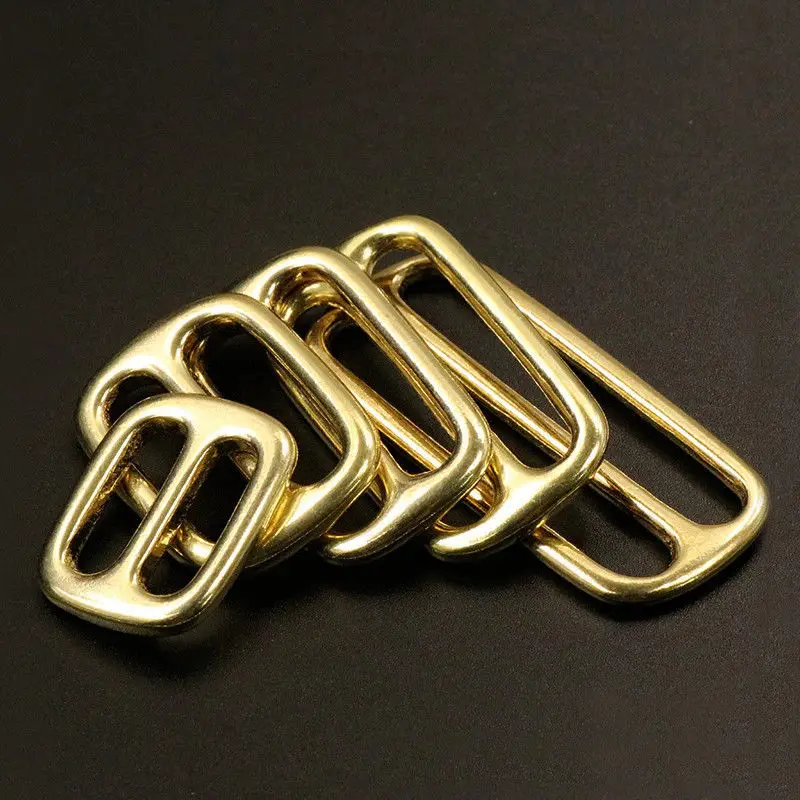 Solid Brass Tri Glides Slide 3 Bar Rectangle/Square Adjuster Buckle for leather craft Bag Shoulder Strap Belt Webbing